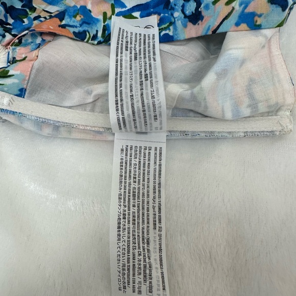 Abercrombie & Fitch Floral Crop Top Puff Sleeve Shirt Blue Pink medium blouse - Picture 12 of 13